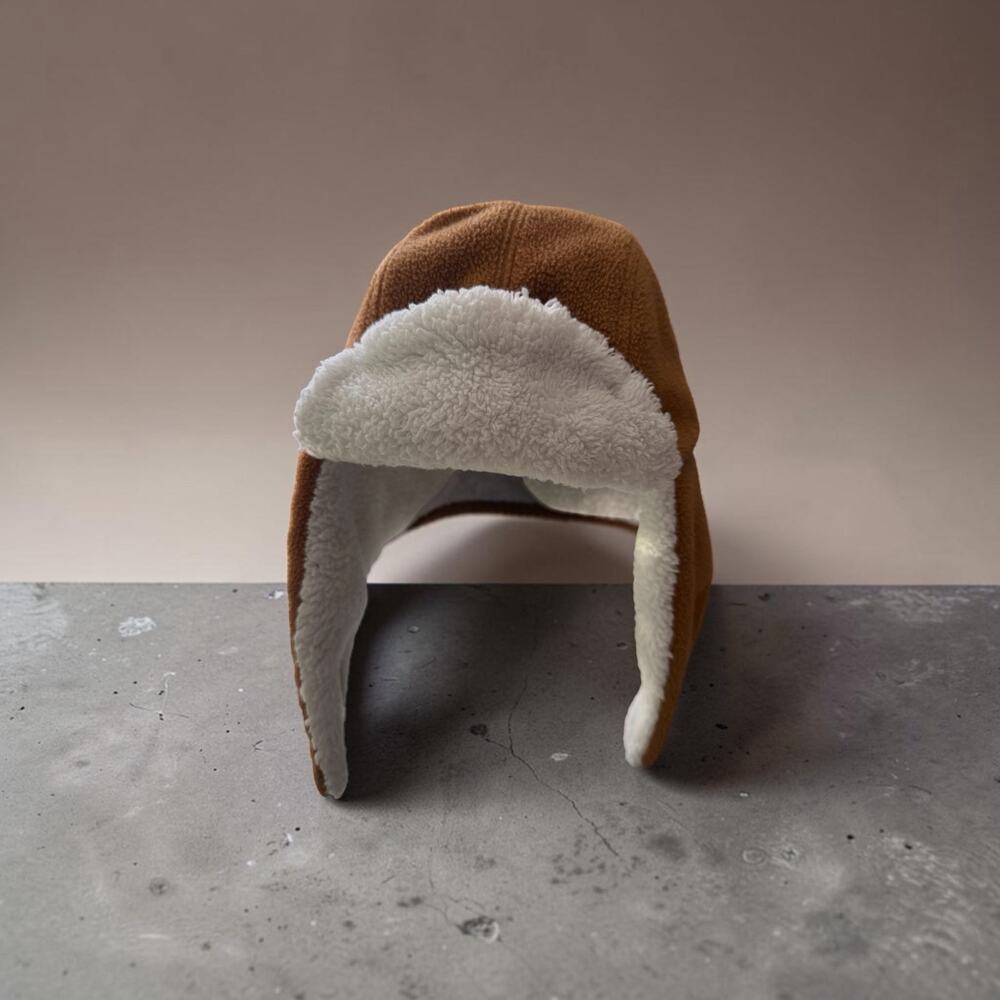 Carhartt Infant Toddler Trapper Hat AH8950 Brown & Cream Fleece Lined